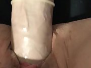 Big dildo stretching my slut pussy