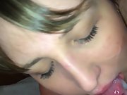 Nice amateur blowjob with facial and cum in mouth