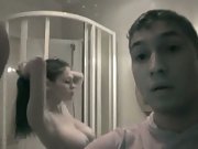 Beautiful long haired brunette girlfriend sex in posh apartment room